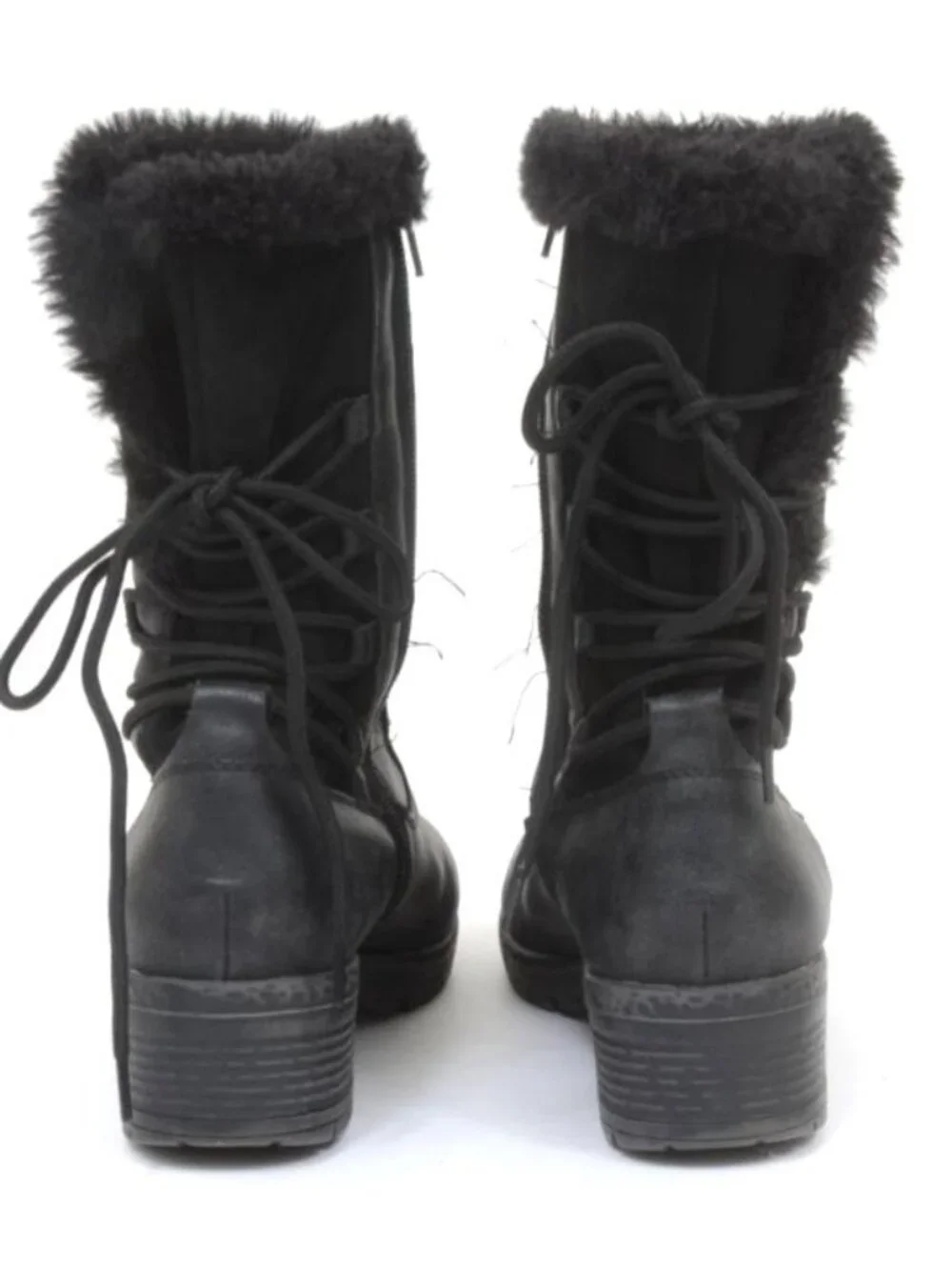 Andiamo Anadine Women's 8 Back Corset Lace Faux Fur Mid-Calf Winter Boots Furry